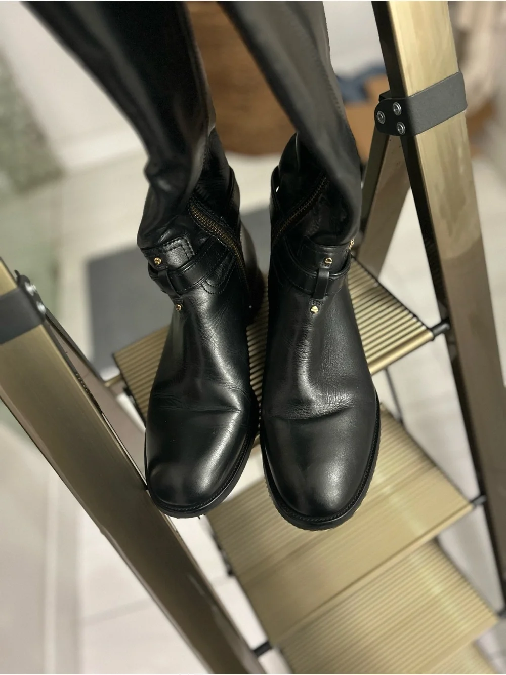 Like New! Tory Burch Black Leather Riding Boots